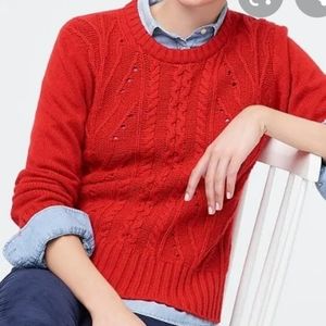 J Crew factory lambs wool cable knit sweater